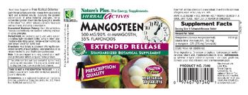 Nature's Plus Herbal Actives Mangosteen 500 mg - standardized botanical supplement