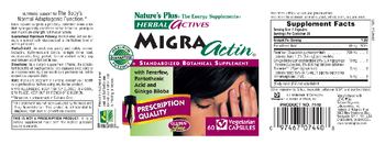 Nature's Plus Herbal Actives MigraActin - standardized botanical supplement