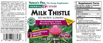 Nature's Plus Herbal Actives Milk Thistle 125 MG/80% Silymarin - standardized liquid botanical supplement