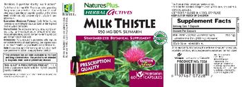 Nature's Plus Herbal Actives Milk Thistle 250 mg - standardized botanical supplement