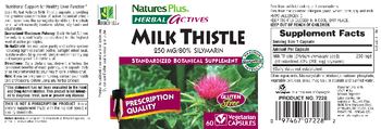 Nature's Plus Herbal Actives Milk Thistle 250 mg - standardized botanical supplement