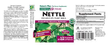 Nature's Plus Herbal Actives Nettle 250 MG/1-2% Plant Silica - standardized botanical supplement