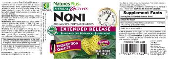 Nature's Plus Herbal Actives Noni 500mg/10% Polysaccharides - standardized botanical supplement