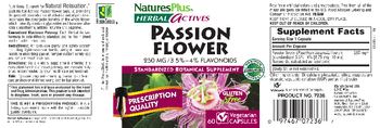 Nature's Plus Herbal Actives Passion Flower 250 mg - standardized botanical supplement