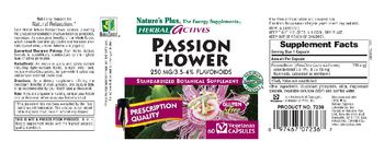 Nature's Plus Herbal Actives Passion Flower 250 mg - standardized botanical supplement