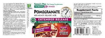 Nature's Plus Herbal Actives Pomegranate 400 mg/40% Ellagic Acid Extended Release - standardized botanical supplement