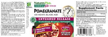 Nature's Plus Herbal Actives Pomegranate 400 mg - standardized botanical supplement