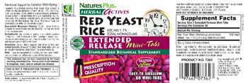 Nature's Plus Herbal Actives Red Yeast Rice 600 mg Mini-Tabs - standardized botanical supplement