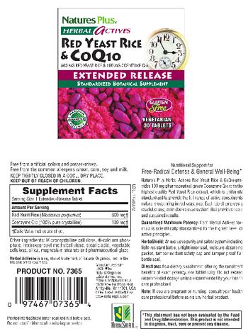 Nature's Plus Herbal Actives Red Yeast Rice & CoQ10 - standardized botanical supplement