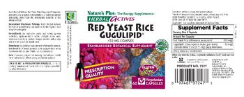 Nature's Plus Herbal Actives Red Yeast Rice Gugulipid 450 mg Complex - standardized botanical supplement