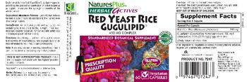 Nature's Plus Herbal Actives Red Yeast Rice Gugulipid - standardized botanical supplement