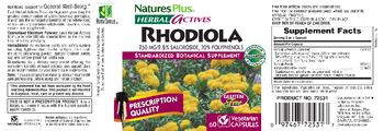 Nature's Plus Herbal Actives Rhodiola 250 mg - standardized botanical supplement