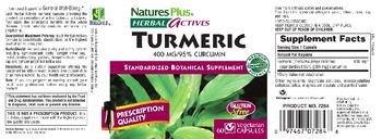 Nature's Plus Herbal Actives Turmeric 400 mg/95% Curcumin - standardized botanical supplement