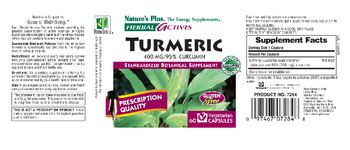 Nature's Plus Herbal Actives Turmeric 400 MG/95% Curcumin - standardized botanical supplement