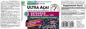 Nature's Plus Herbal Actives Ultra A�ai 1200 MG/120 MG Acai Polyphenols Extended Release Mini-Tabs - standardized botanical supplement