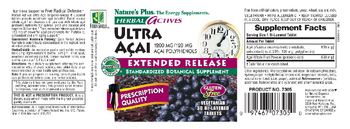 Nature's Plus Herbal Actives Ultra Acai 1200 MG/120 MG Acai Polyphenols Extended Release - standardized botanical supplement