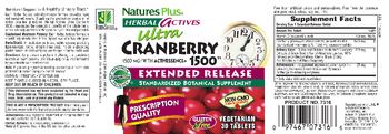 Nature's Plus Herbal Actives Ultra Cranberry 1500 1500 mg - standardized botanical supplement