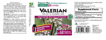 Nature's Plus Herbal Actives Valerian 300 mg - standardized botanical supplement
