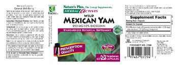 Nature's Plus Herbal Actives Wild Mexican Yam 250 mg/10% Diosgenin - standardized botanical supplement
