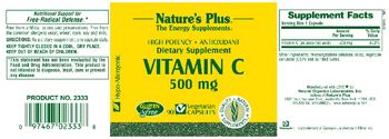Nature's Plus High Potency Antioxidant Vitamin C 500 mg - supplement