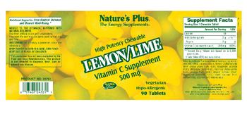 Nature's Plus High Potency Chewable Lemon/LimeVitamin C Supplement 500 mg - vitamin c supplement