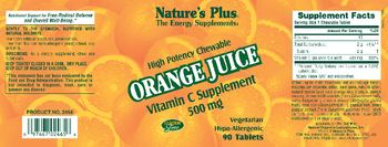Nature's Plus High Potency Chewable Orange Juice 500 mg - vitamin c supplement