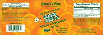 Nature's Plus High Potency Chewable Orange Juice Jr. Vitamin C Supplement 100 mg - vitamin c supplement
