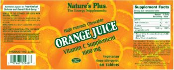 Nature's Plus High Potency Chewable Orange Juice Vitamin C Supplement 1000 mg - vitamin c supplement