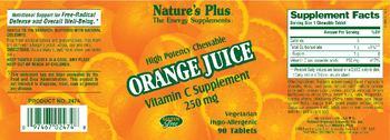 Nature's Plus High Potency Chewable Orange Juice Vitamin C Supplement 250 mg - vitamin c supplement