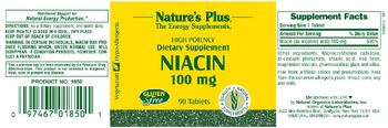 Nature's Plus High Potency Niacin 100 mg - supplement