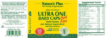 Nature's Plus High Potency Ultra One Daily Caps Iron Free With Beta-Carotene - multivitamin and mineral supplement with betacarotene