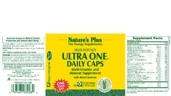 Nature's Plus High Potency Ultra One Daily Caps With Beta-Carotene - multivitamin and mineral supplement