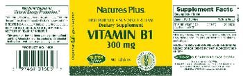Nature's Plus High Potency Vitamin B1 300 mg - supplement