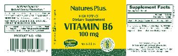 Nature's Plus High Potency Vitamin B6 100 mg - supplement