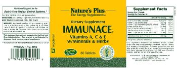 Nature's Plus Immunace Vitamins A, C & E W/Minerals & Herbs - supplement