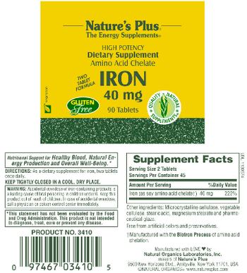 Nature's Plus Iron 40 mg - supplement