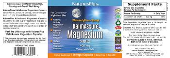 Nature's Plus KalmAssure Magnesium Capsules 400 mg - supplement