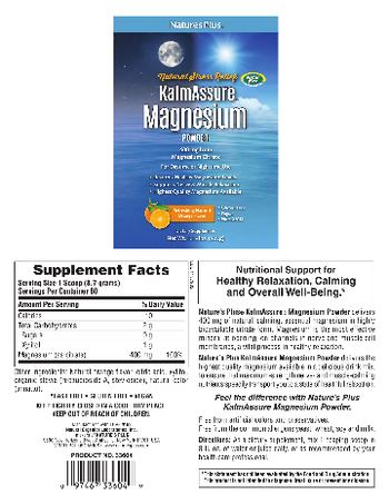 Nature's Plus KalmAssure Magnesium Powder 400 mg Refreshing Natural Orange Flavor - supplement