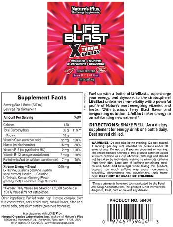 Nature's Plus Life Blast Xtreme Energy Natural Berry Blast Flavor - supplement