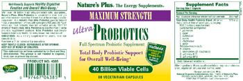 Nature's Plus Maximum Strength Ultra Probiotics - full spectrum probiotic supplement