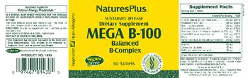 Nature's Plus Mega B-100 Balanced B-Complex - supplement