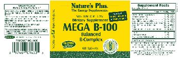 Nature's Plus Mega B-100 - supplement