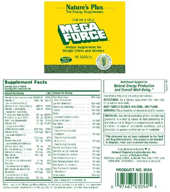 Nature's Plus Mega Force - supplement for weight lifters and athletes