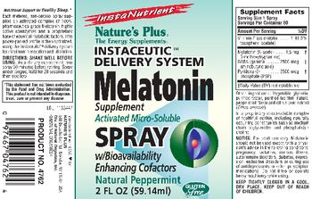 Nature's Plus Melatonin Activated Micro-Soluble Spray W/Bioavailability Enhancing Cofactors Natural Peppermint - melatonin supplement