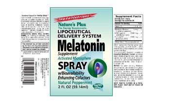 Nature's Plus Melatonin Spray W/Bioavailability Enhancing Cofactors Natural Peppermint - supplement