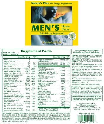 Nature's Plus Men's Nutra Packs - daily supplement