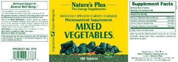 Nature's Plus Mixed Vegetables - phytonutrient supplement