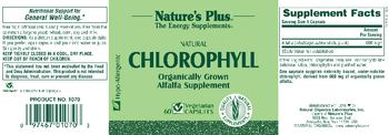 Nature's Plus Natural Chlorophyll - organically grown alfalfsupplement