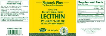 Nature's Plus Natural Lecithin 19 Grains/1200 mg - supplement