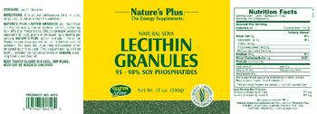 Nature's Plus Natural Soya Lecithin Granules 95 - 98% Soy Phosphatides - 
